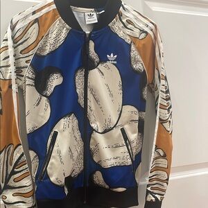 Adidas Blue and Orange Bomber Jacket